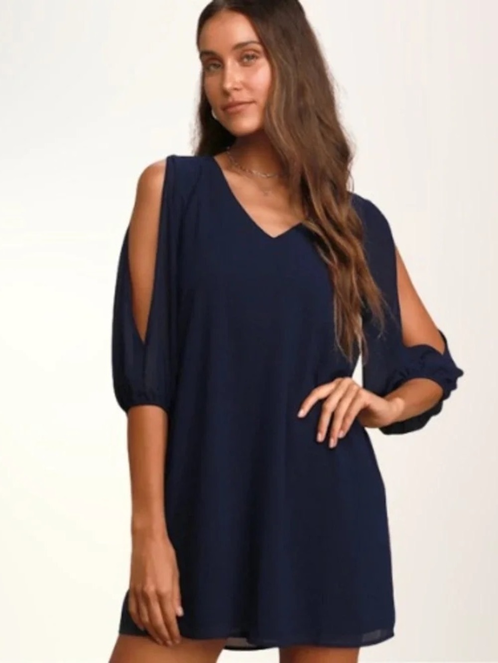 Lulu's Shifting Dears Navy Dress
